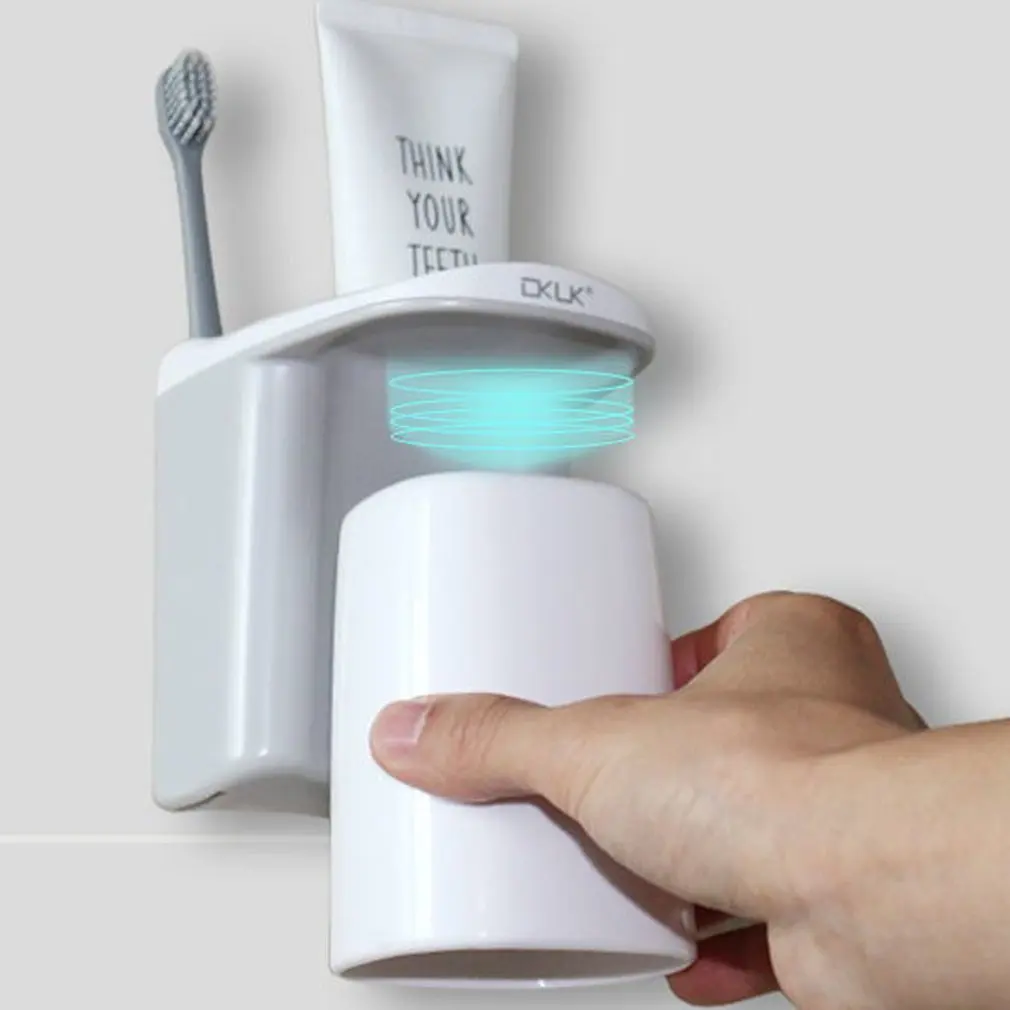 

Magnetic 2 In 1 Toothbrush Holder Set Plastic Tooth Mug Suction Mouthwash Cup + Holder Bathroom Products With Hanging Organizer