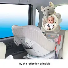 Детские зеркала заднего вида, безопасное автомобильное заднее сиденье, детское зеркало для легкого просмотра, регулируемое, полезное, милое, для младенцев, плюшевая собака, для детей, для малышей