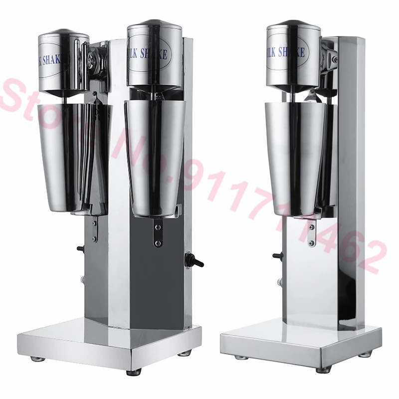 Commercial Double Head Milkshake Machine Electric Blender Milk Foam Shaker Stainless Steel Bubble Milkshake Maker 220V/110V 6