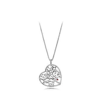 

Original Logo 925 Sterling Silver Tree of Love Europe Pendant Necklace Fashion Women Heart Openwork Bead Charm Gift DIY Jewelry