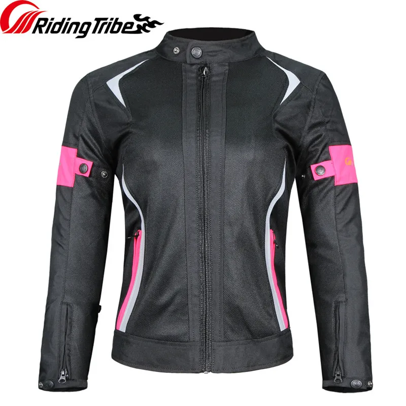 Pink - Jacket Женская мотоциклетная куртка, штаны, летний зимний костюм для верховой езды с 9 защитными шестернями и водонепроницаемым теплым вкладышем, JK-52 - Цвет: Pink - Jacket