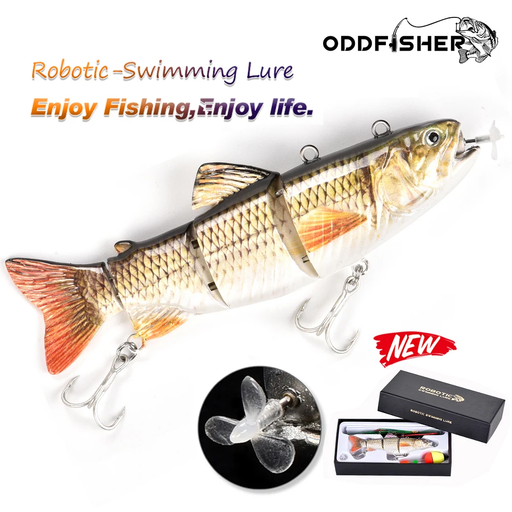 Robotic Swimming Lures Auto Electric Lure Bait Fishing Wobblers For  4-Segement Swimbait USB Rechargeable LED light bass pike - AliExpress