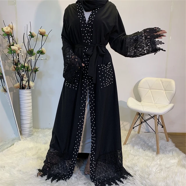 Kaftan Abaya Kimono Dubai Turkey Muslim Fashion Cardigan Hijab Dress Islam Clothing Abayas For Women Robe Musulman De Mode Femme 5
