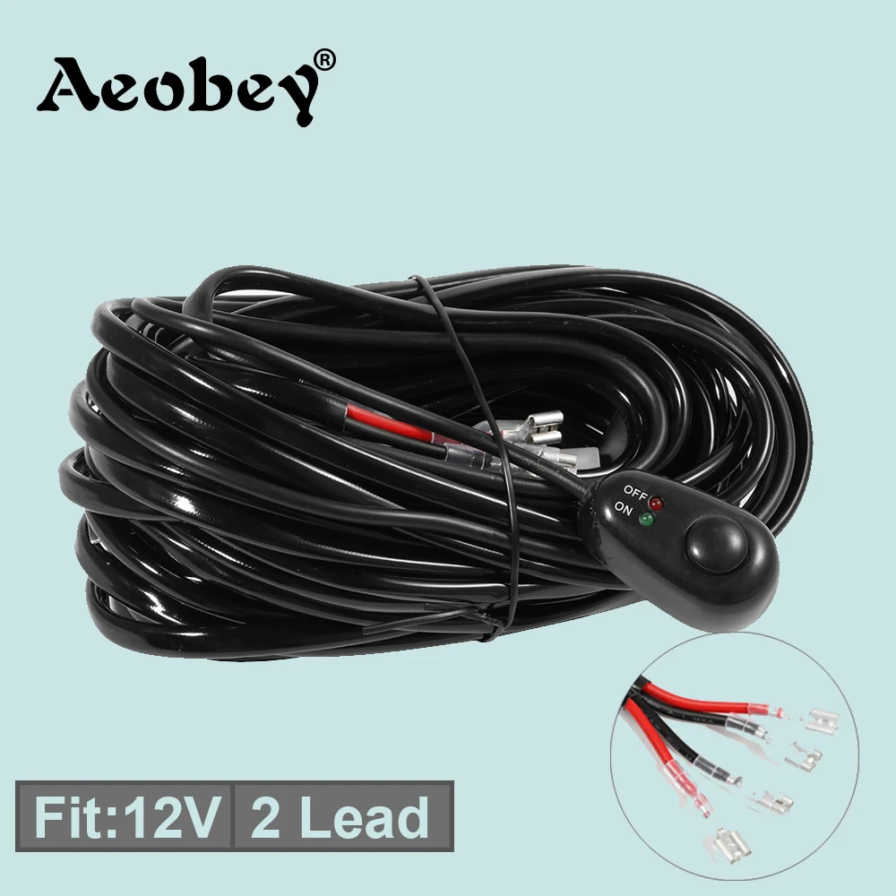 Aeobey 2 свинцовый светильник бар жгут проводов 3 м 12v 40A реле ткацкий станок кабеля