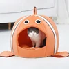 Cats Sleeping Bed  Pet Products Cave Hammock For Basket Nest Small Dogs Accessories Townhouses Lovely Fish Kitten Winter Tent 2