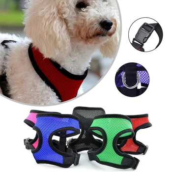 

Puppy Cat Vest Harness Collar For Chihuahua Pug Bulldog Cat arnes perro Breathable Mesh Small Dog Pet Harness and Leash Set