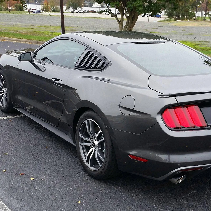 

1 Pair Black Side Window 1/4 Scoop Louver Cover Panel For Ford Mustang 2015-2018