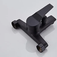 ก๊อกน้ําอ่างอาบน้ําทองเหลือง 2 ฟังก์ชั่น Outlet ติดผนังอาบน้ําก๊อกน้ํา TAP สีดําสําเร็จรูป 4