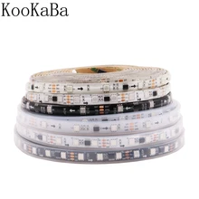 Tira programável 30/5050 pixels/leds/m dos pixéis do diodo emissor de luz de dc12v ws2811 48/60, ws2811ic rgb smd branco/preto pwb conduziu a luz de tira