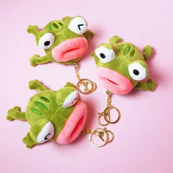 

Cute Frog Plush Doll Toy Creative Keychain Custom Cartoon keychain Key Pendan Bag Ornament Accessories