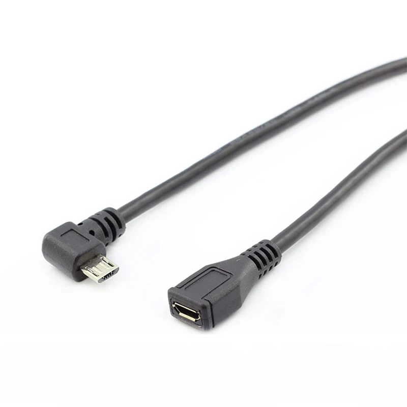 10-шт./лот 5-проводной OTG Micro USB 5-контактный Тип B левый правый угол 90 градусов