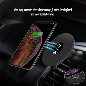 

Qi Wireless Car Charger For IPhone Xs/XsMax/Xr/8plus Magnetic Phone Holder 10W Fast Car Wireless Charger For Samsung S9 Note9 5