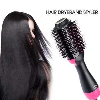 

1 Step Hair Dryer &Volumizer Salon Hot Air Paddle Styling Brush Negative Ion Generator Hair Straightener Curler Hair Styler Comb