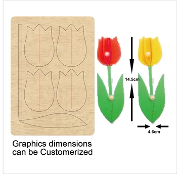 

DIY wooden cutting dies tulip mould 151*106*10mm for scrapbooking paper Steel Punch crafts laser Wood die