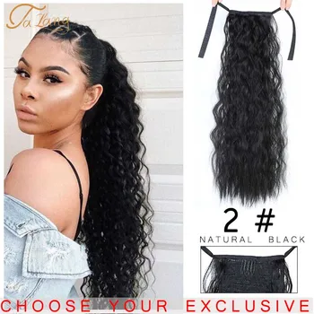 

TALANG Long Curly Clip In Hair Tail False Hair Ponytail Hairpiece With Hairpins Synthetic Hair Pony Tail Hair Extension For Girl