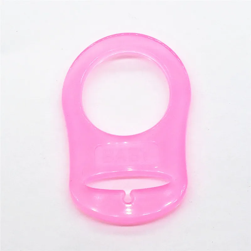 Chenkai 10 шт Силиконовая детская соска mam пустышка цепь держатель адаптер кольца для NUK соска BPA бесплатно безопасный для детей - Цвет: Pink