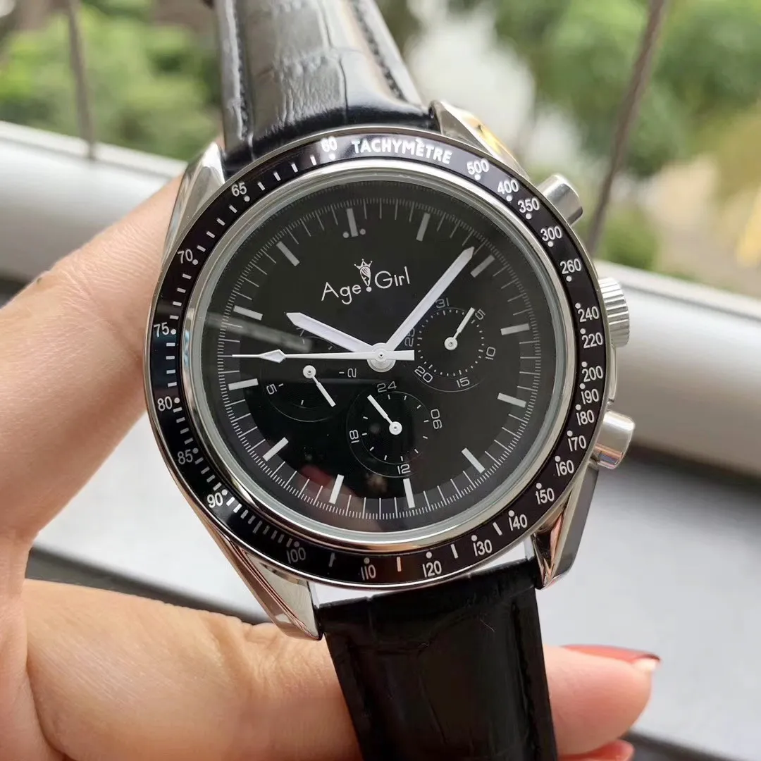 

Luxury Brand New Men Automatic Mechanical Speed Racing Blue Black Leather Luminous Ceramic Bezel Sapphire Stainless Steel Watch