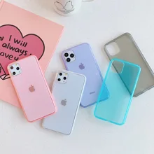 יוקרה צבעוני שקוף נגד הלם מסגרת טלפון מקרה עבור iPhone 11 11Pro XR XS מקסימום 8 7 6 6S בתוספת X רך הגנה חזרה כיסוי(China)