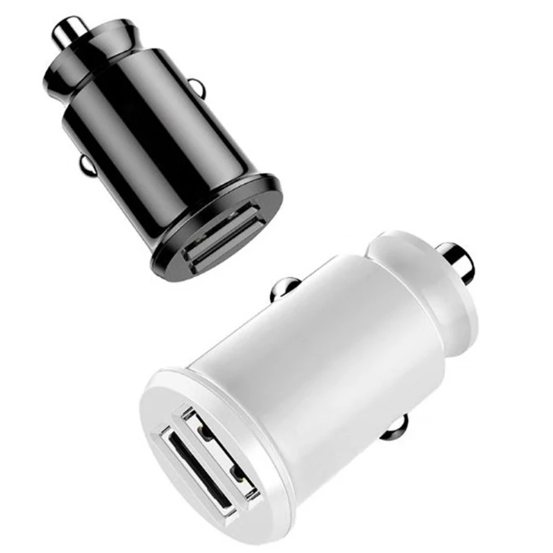 Car Mini Dual USB Car Charger For Phone 5V 3.1A Auto Charger Adapter Car-Charger For Mobile Phone Tablet 2 Port Car Charging