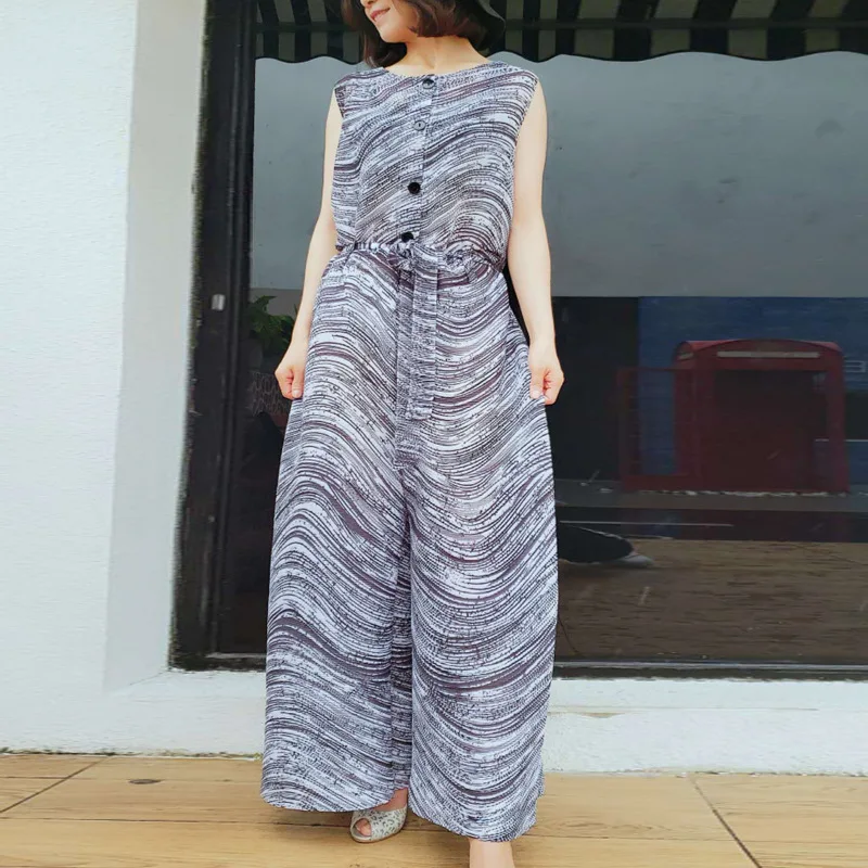 

MIYAKE New women's trousers commuter casual loose pants ladies fashion temperament jumpsuit free shipping