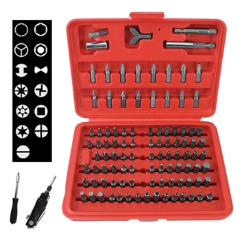 

100pcs/set Car Auto Screwdriver Bit Plum-shaped Cross Slotted M-shaped Middle Hexagon Twelve Corners Bit With Box