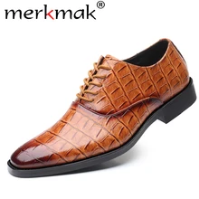 Merkmak/люксовый бренд; модные мужские лоферы из искусственной кожи в деловом стиле; обувь с острым носком; оксфорды; дышащая официальная Свадебная обувь; большие размеры