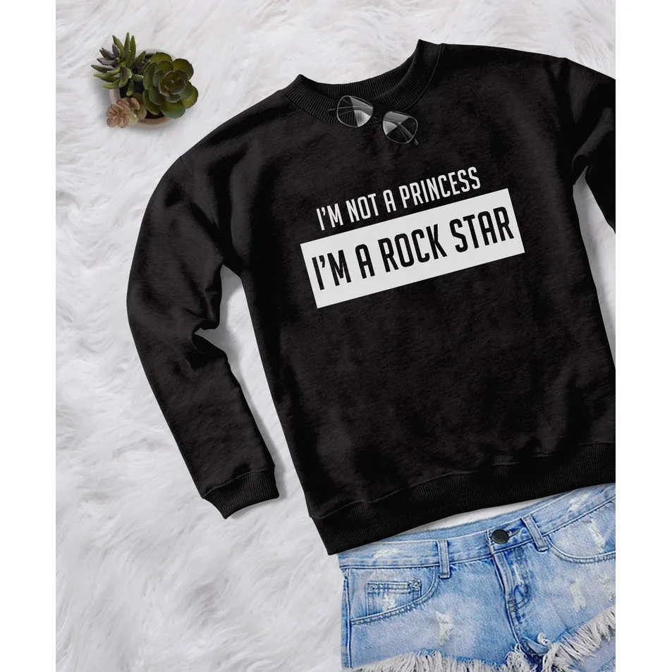 Женский свитшот ONSEME забавный с круглым вырезом и принтом I'm a Rockstar tumblr