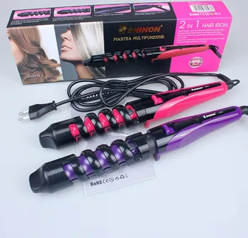 

2 in 1 Professional Electric Tourmaline Ceramic Hair Straightener Flat Iron Hair Curler Curling Iron Hair Styling Tools