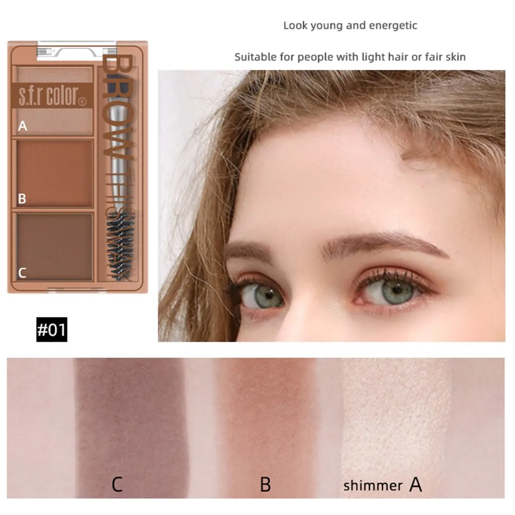 

4 Color Individual Character Eyebrow Powder Palette Cosmetic Eye Brow Enhancer Professional Waterproof Makeup EyeShadow Y724