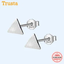 Trusta, 925 пробы, серебряные ювелирные изделия, модные милые миниатюрные серьги 0,45 см X 0,45 см, мини серьги-гвоздики, подарок для девочек, детей, леди, DS19-Triangle