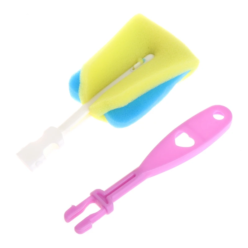 4pcs/set Sponge Brush Baby Bottle Cup Glass Pacifier Washing Clean Cleaner Tool