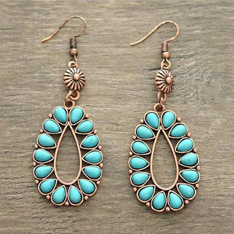 

Ethnic Bohemian Long Water Droplets Beaded Earrings for Women Vintage String Resin Hanging Earrings Wedding Jewelry O3D301
