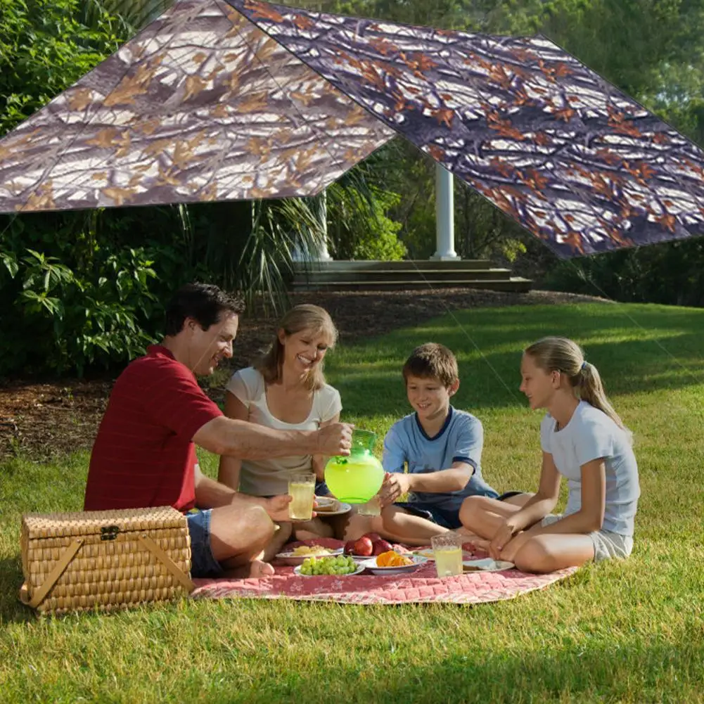 

300cm x 295cm Camping Tarp Waterproof Outdoor Tent Tarp Shelter UV Resistant Camouflage Picnic Awning