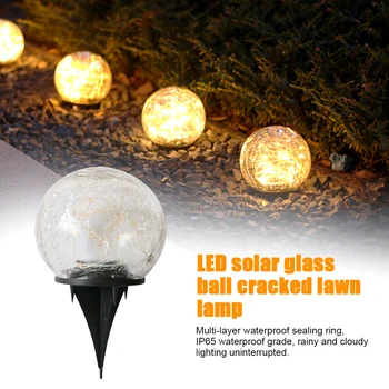 

Yard Led Solar Powered Multifunction Outdoor Garden Pathway Decor Night Light Automatic Shut Off Glass Ball Shaped Lawn Lamp