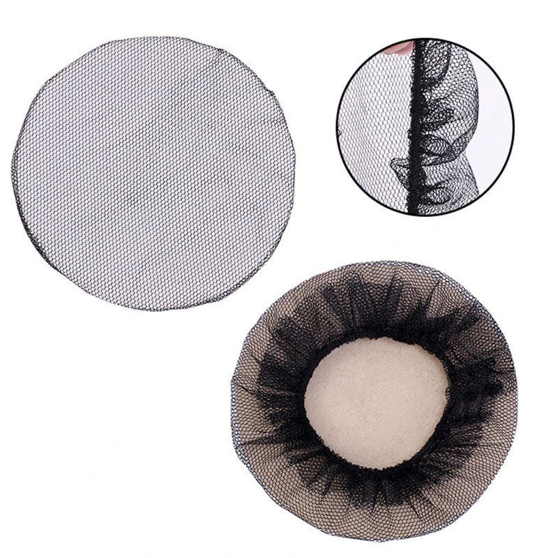 10Pcs Small Hole Black Elastic Mesh Snood Hair Net Bun Cover for Ballet Dance star hair clips