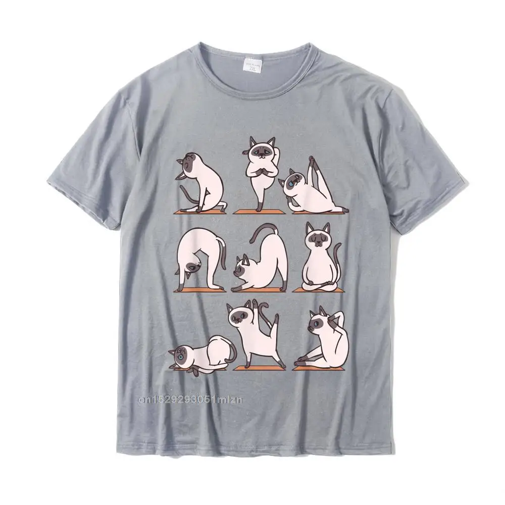 Normal Short Sleeve T Shirt Autumn Round Neck Cotton Boy T Shirt Siamese Cat Yoga T-Shirt__3668 Normal Tshirts New Arrival Siamese Cat Yoga T-Shirt__3668 grey