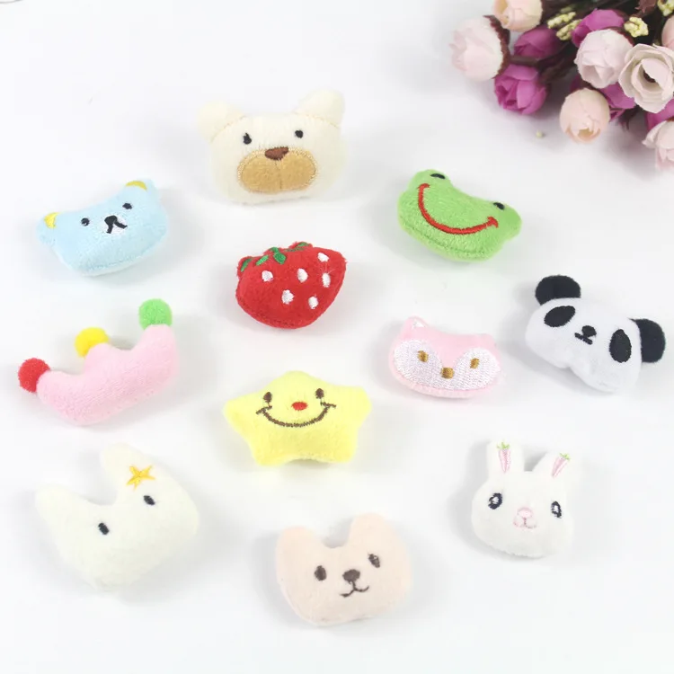 

10PCS/Lot Plush Cartoon Bear Rabbit doll Patches Applique Crafts for DIY headdress accessories and socks Decoration
