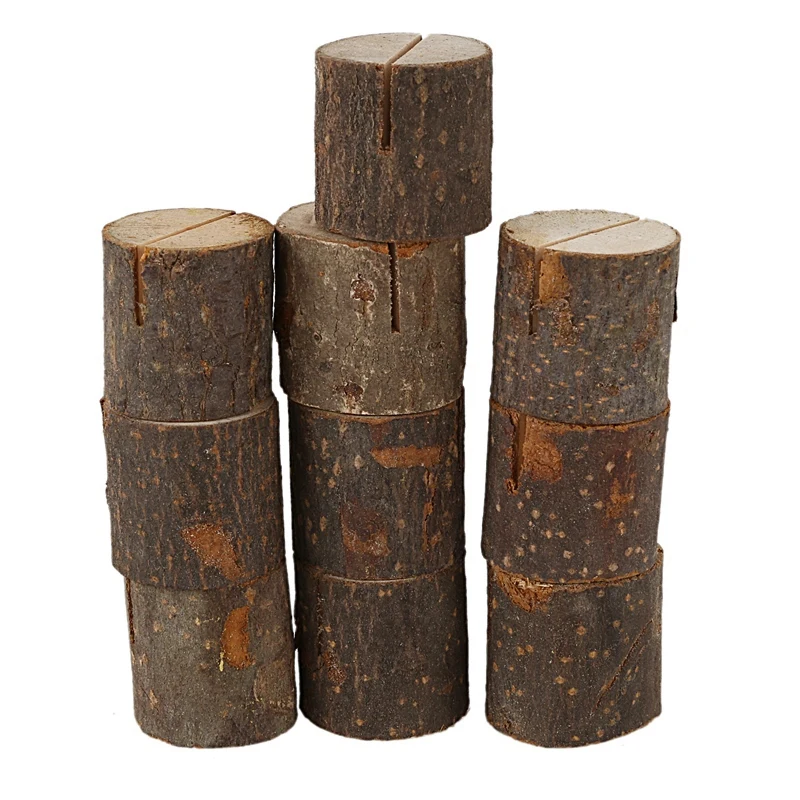 

Wood Base Wedding Table Name Number Holder Party Decoration Card Holders Picture Memo Note Photo Clip Holder (10 pack place card