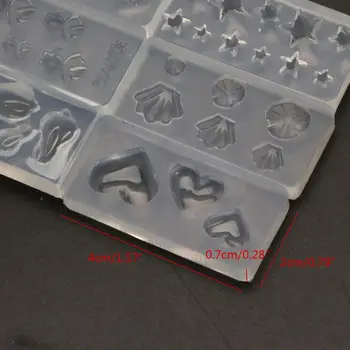 

2020 New 6Pc Mini Size Rabbit Star Goldfish Lotus Leaf Earrrings Resin Jewelry Mold Kit