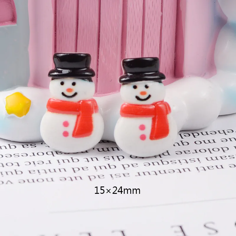 Snowman 10-40 шт Рождество узор плоская полимерная цвет наборы сделай сам DIY материал для рождественских украшений аксессуары украшения - Цвет: Snowman