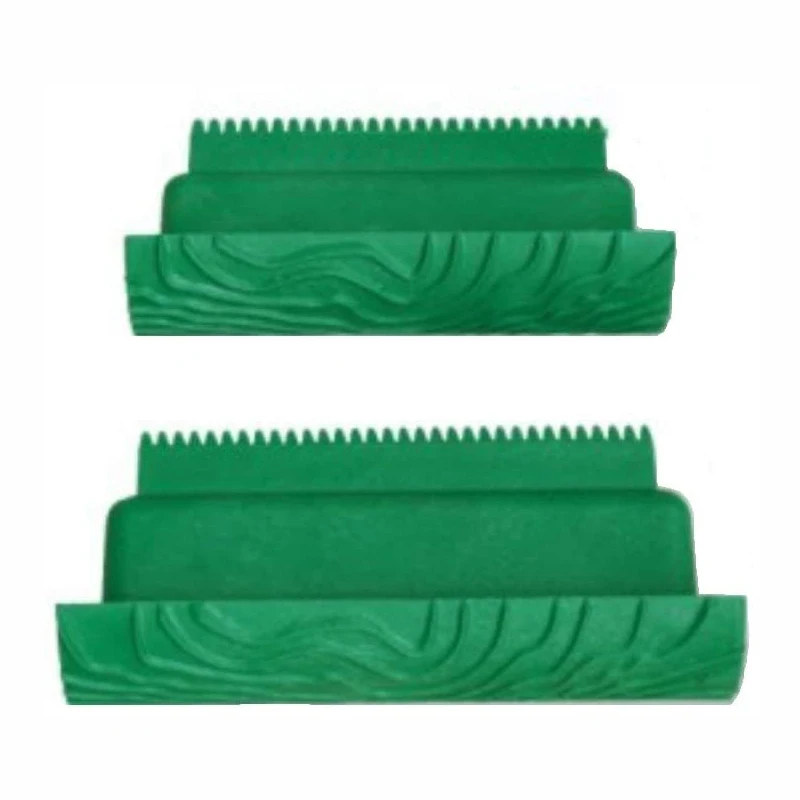 

2Pcs M-Shape Wood Grain Design Decorating Tool Graining Rubber Painting,Green (MS8L)