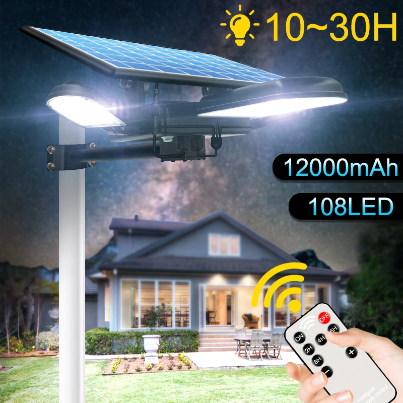 108led Solar Street Light With Remote Control Long Working Time Solar Lamp Newest Security Lighting For Garden Road Wall solar pool lights