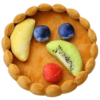 

Cute Pet Dog Fruit Tart Bed Pad Keep Warm Kennel Cat Sleep Mat Nest House with Five Fruits Toys