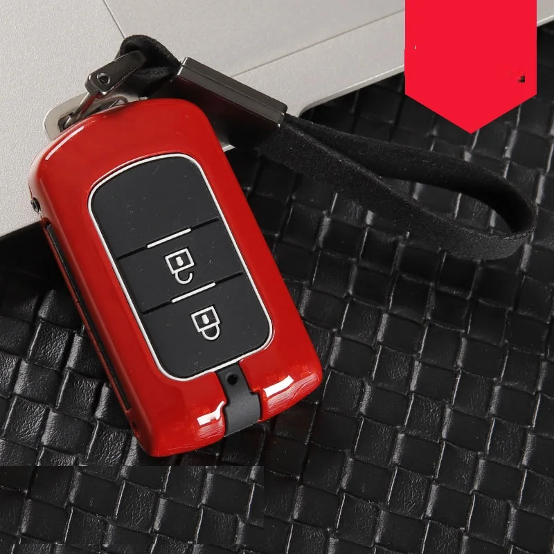 2button CarbonRed Углеродное волокно сплав+ силиконовый автомобильный корпус умного ключа Крышка для Mitsubishi Outlander, Lancer 10 Pajero Sport EX ASX Colt Grandis L200 - Название цвета: 2button CarbonRed