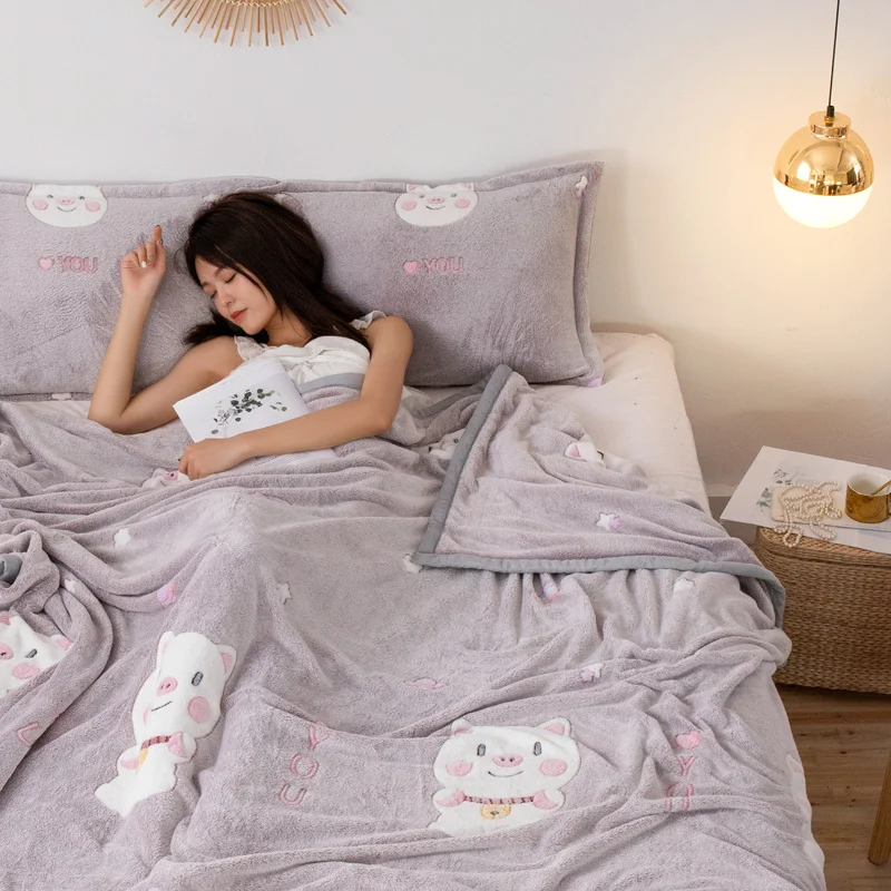 LREA плед снежинки одеяло на кровать мягкий теплый для дивана удобный бросок Серый дешево высокое качество