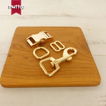 

10sets/lot(metal buckle+adjust buckle+D ring+metal dog clasp/set)15mm handmade dog Collar leash set accessories high quality