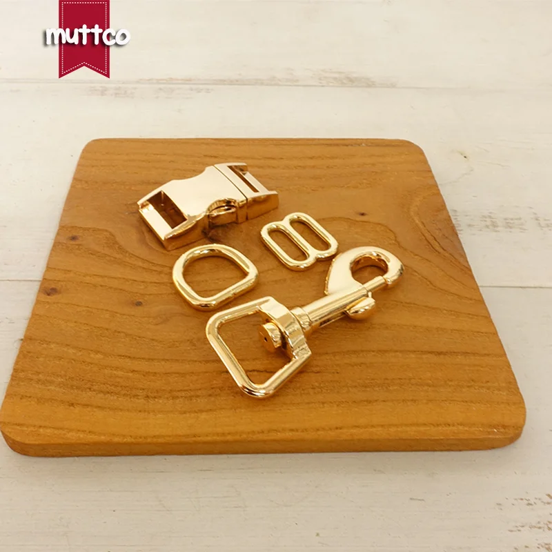 (metal buckle+adjust buckle+D ring+metal dog clasp/set) Retailing 15mm handmade Collar leash set accessories high quality | Дом и сад
