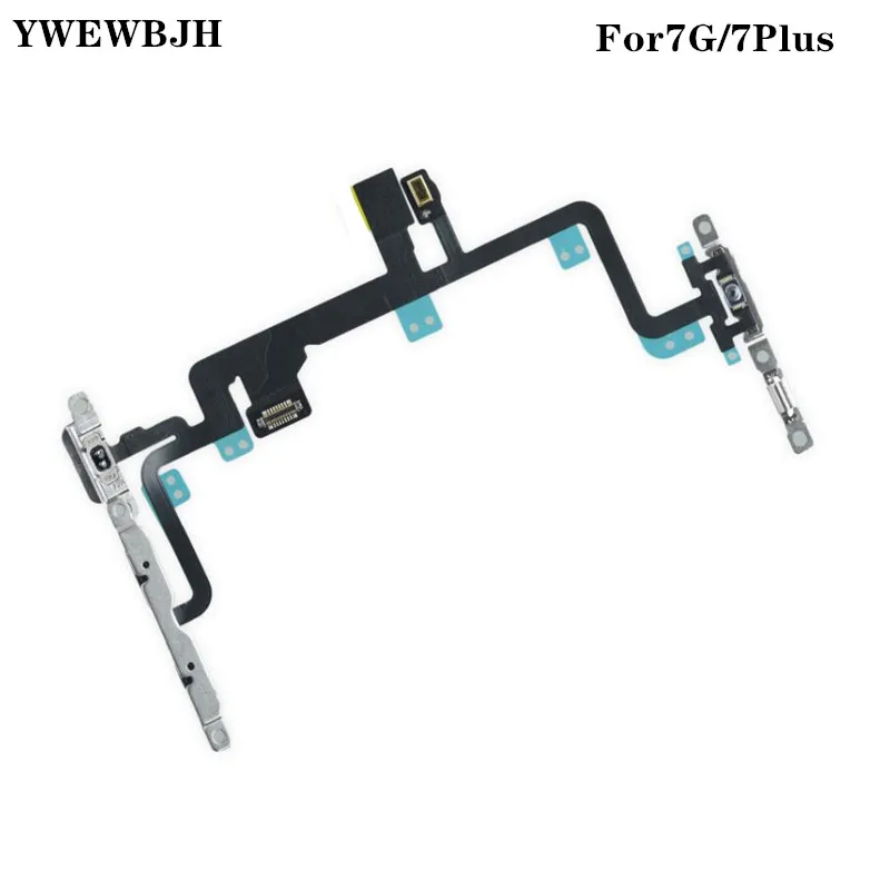 

YWEWBJH 10pcs Power Flex Cable for iPhone 7 Plus 7G 7P 5.5''On Off Switch Volume control with Metal Bracket LED Flash Parts