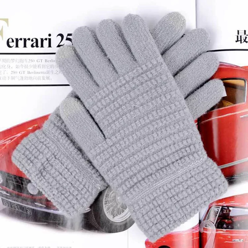 Мужские/женские зимние теплые перчатки для смартфона планшета Полный палец варежки