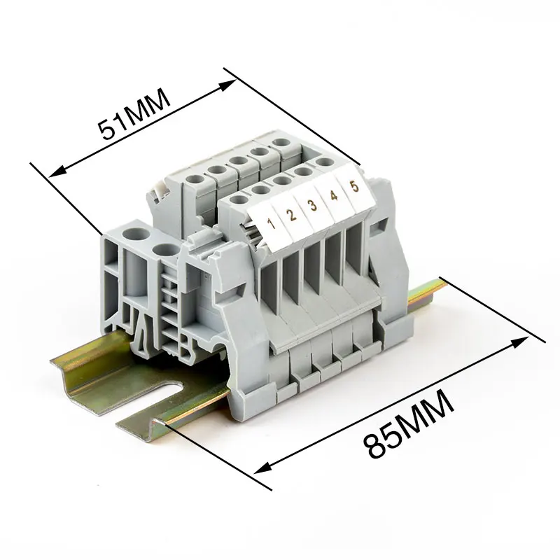 UK2.5B Великобритания серия din-рейка винтовой зажим клеммные блоки полосы готовой сплайсинга терминал